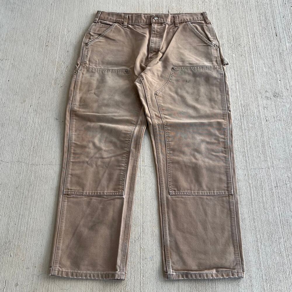 Carhartt B01 BRN brown double knee work wear carpenter pants